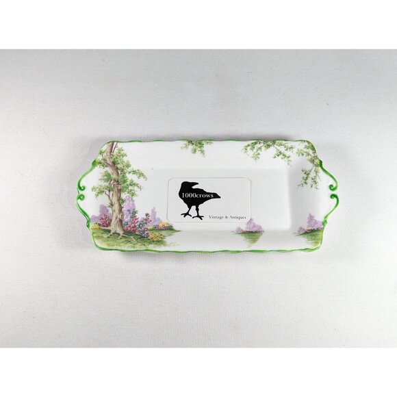 RARE 1920s Royal Albert Greenwood Tree English porcelain tray, Tray for creamer - Picture 8 of 8